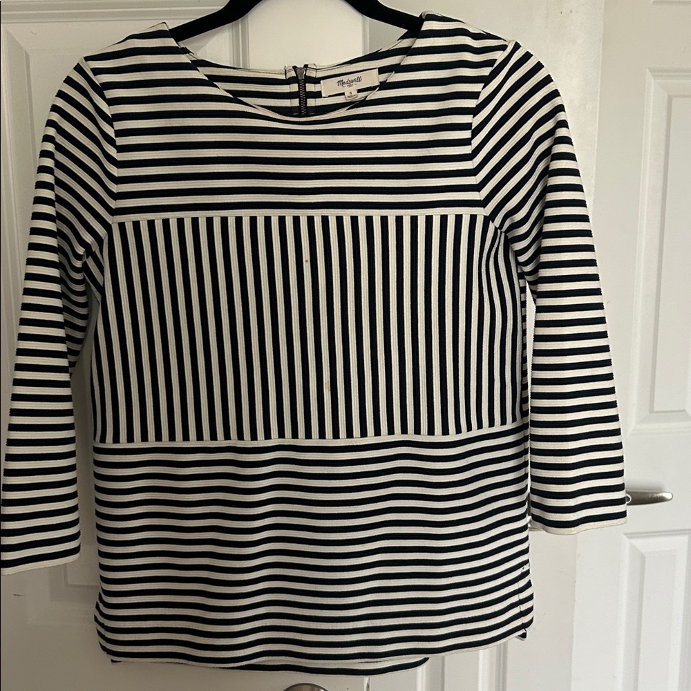 Striped Black and White Women's Top